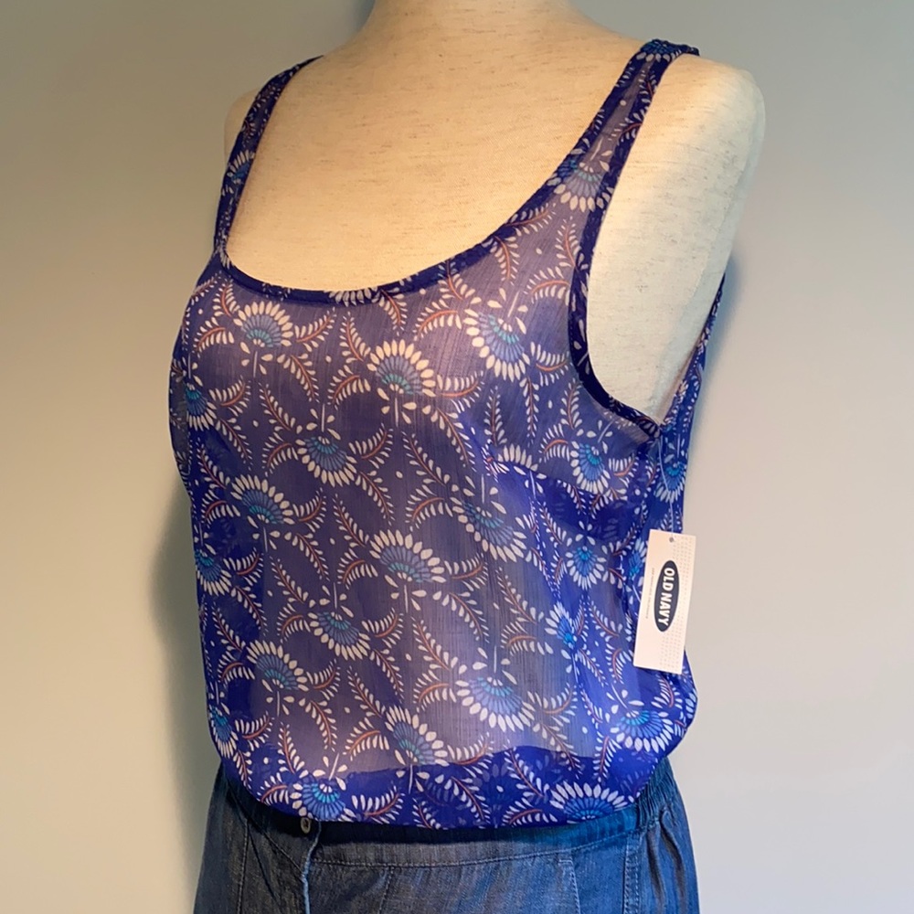 NWT Blue Old Navy Sheer Top